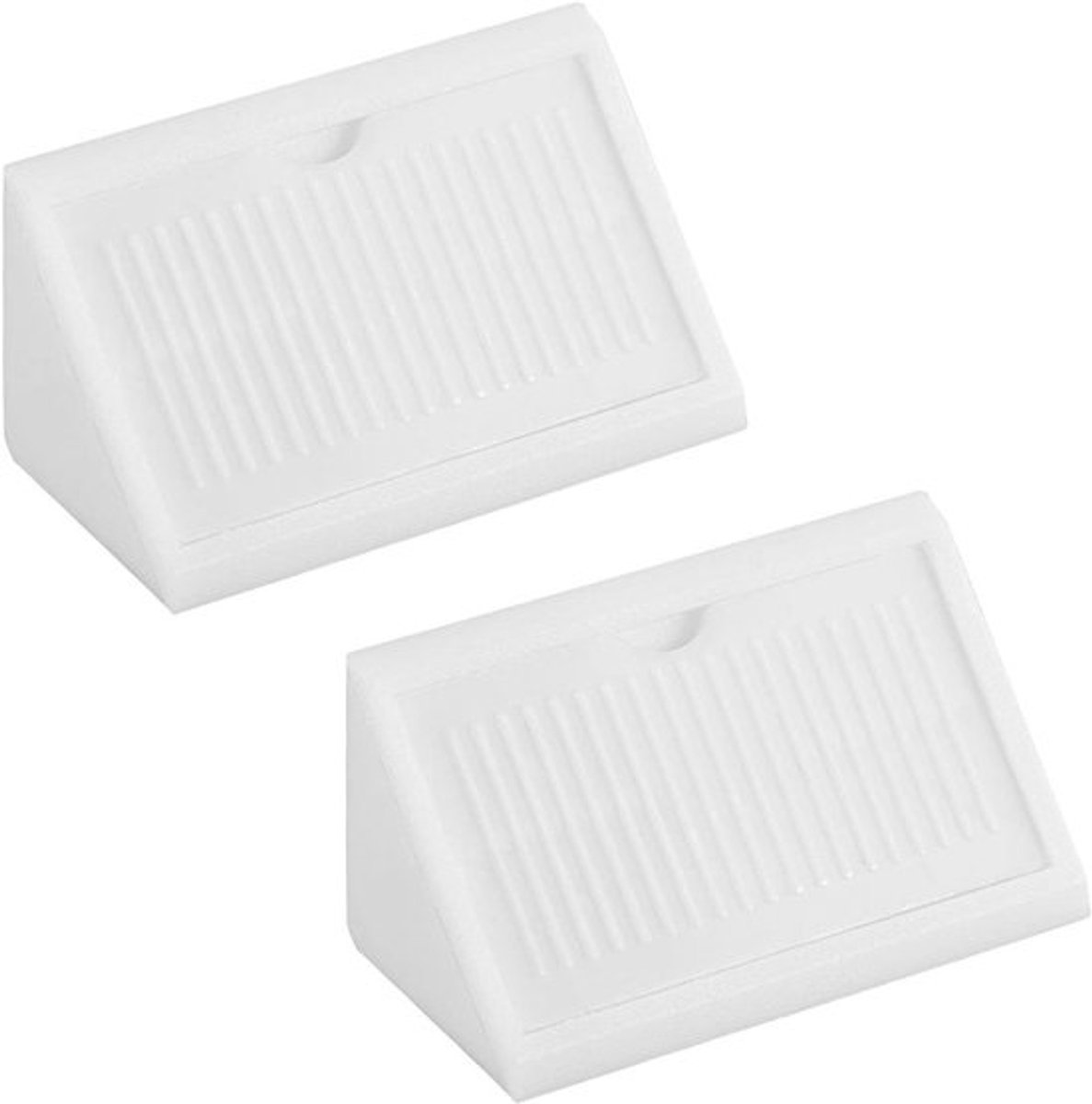 100 Stuks Plastic Hoekbeugels voor Meubels, 90 Graden 4-Gat Hoekbeugels met Dekkap voor Versterking van Hoekverbindingen in Kasten en Lades, Afmetingen 42 x 20 x 20 mm