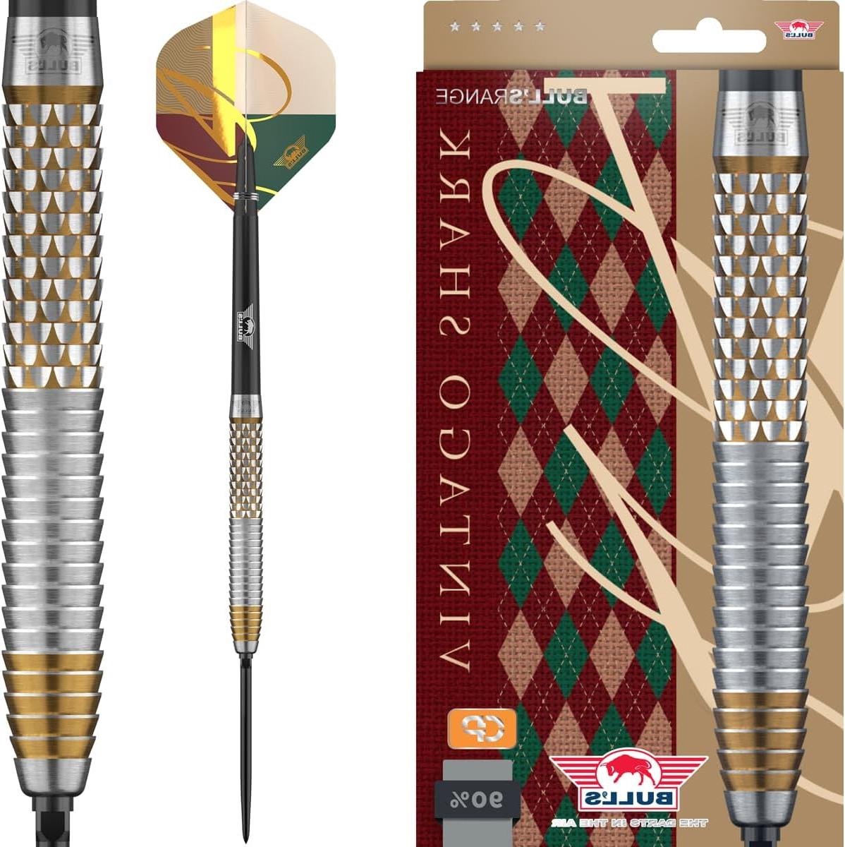 Wolfraam Steelt Darts - Professionele Darts - Precisie Werpen - Shark Grip Controle - 23 gram - Zilver Brons