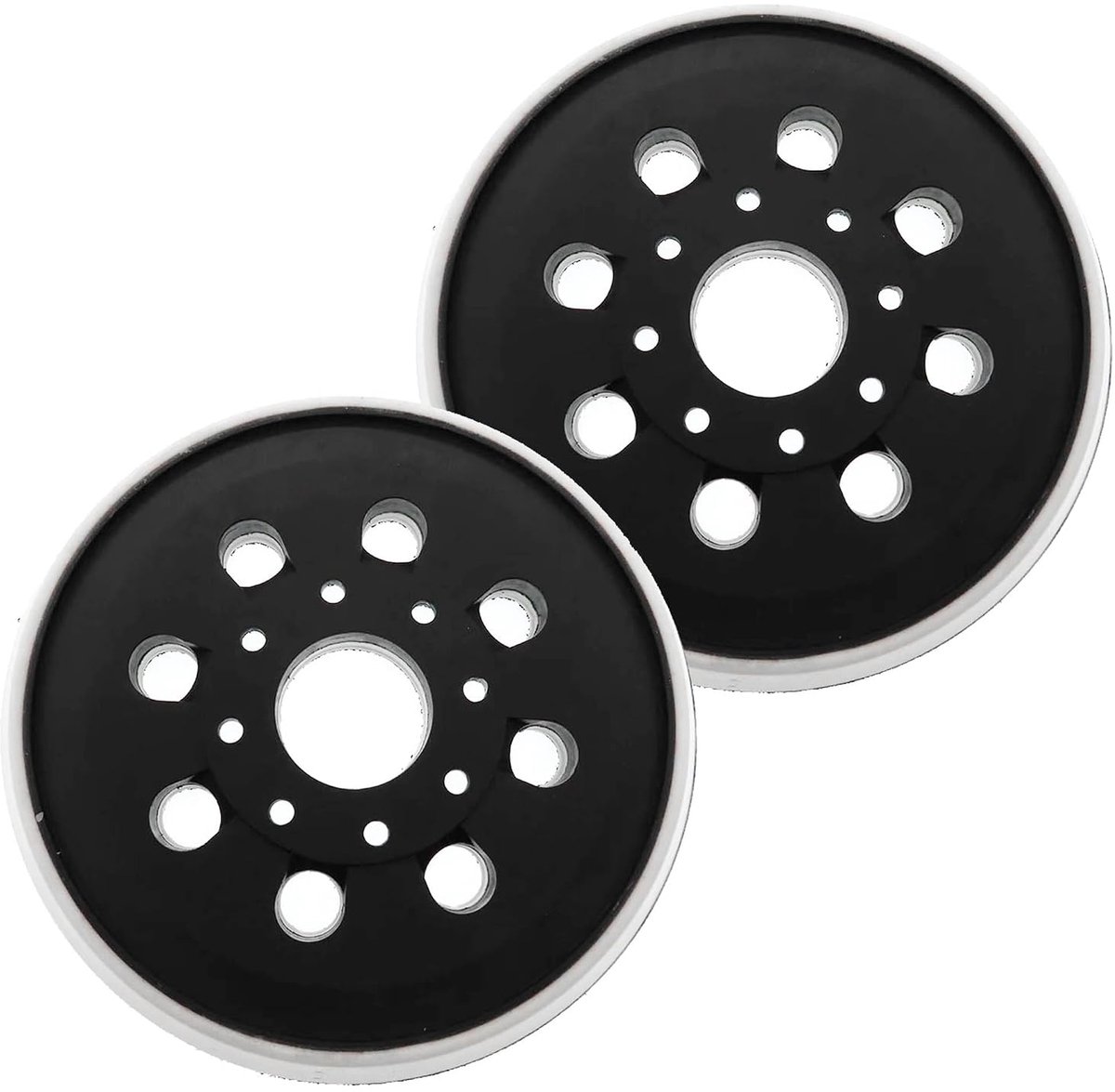 SnelShoppen - Set van 2 Schuurdiscs 125mm met Haak en Lussysteem, 8 Gaten, Geschikt voor Schuurmachines, Houtbewerking en Meer