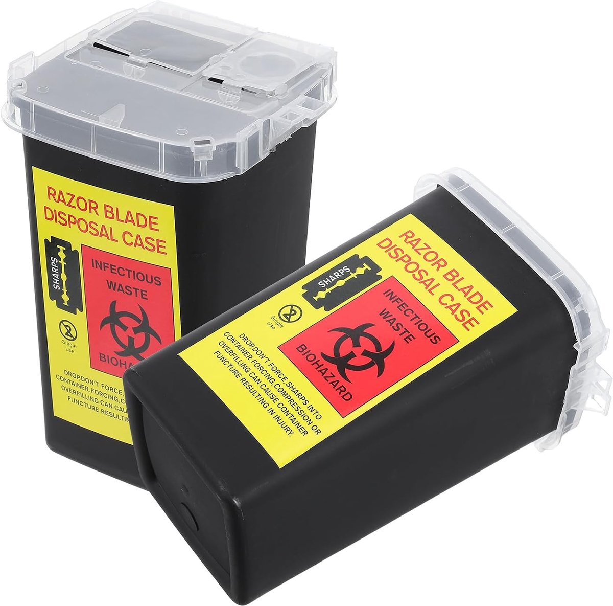 SnelShoppen - 2 Stuks Doitool Mesopslagdoos Snijobjecten Afvalbak Container Gereedschap Scheermes Houder voor Afval Messen Scheermes Dispenser Ontwerp