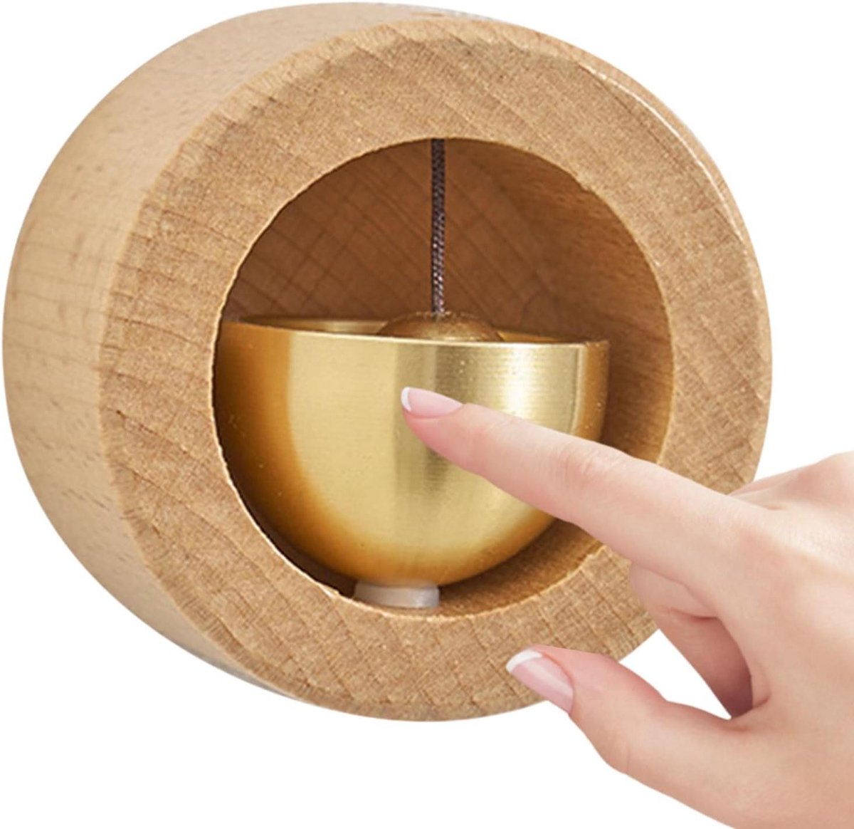 Magnetische Deurbel - Houten Bel - Deuropening Aankondigen - Geen Batterijen Nodig - 5 cm Diameter - Houtkleur