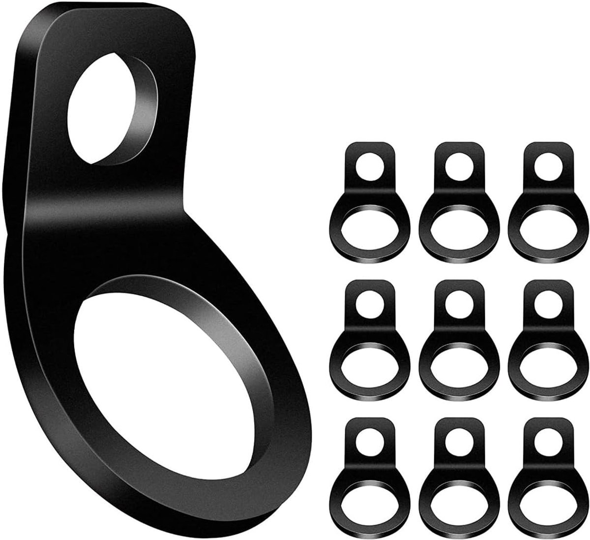 SnelShoppen - 10 Stuks Lashing Straps Multifunctionele RVS Bevestigingshaken voor Motorfiets, Vrachtwagen, Trailer, Golfkar en Tuinhek