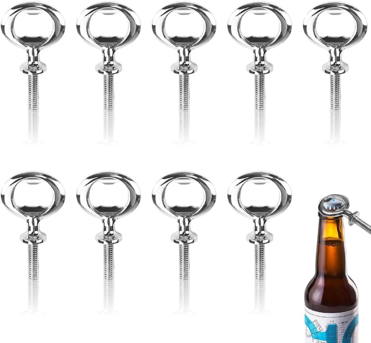 Flesopener set 10 stuks - Ruwe metaal - Duurzaam en roestvrij - Ideaal voor DIY bar - ShopVlot