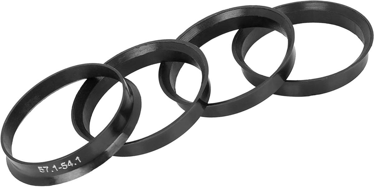 A ABSOPRO Radnaben-Zentrierringe 57.1 mm Outer Diameter to 54.2 mm Inner Diameter Wheel Hub Centering Ring Plastic - ShopVlot