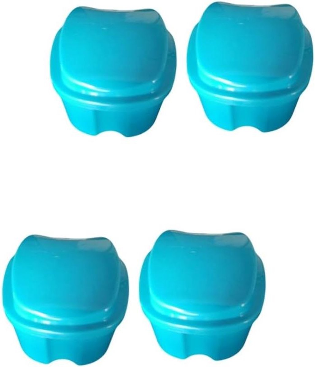 Kunstgebit Houder - Prothese Doosje - Tanden Reinigen - Met Zeef - 9.7 x 9.5 x 6.8 cm - Meerdere Kleuren