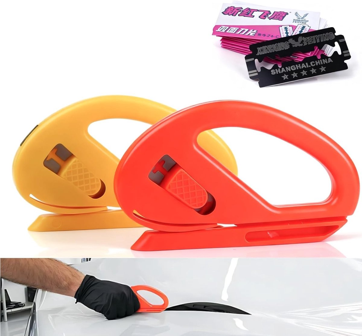 Cadeaupapiersnijder met 10 Reservemesjes - Ergonomisch - Voor Schone Sneden van Cadeaupapier - Ideaal voor Feestjes en Gelegenheden