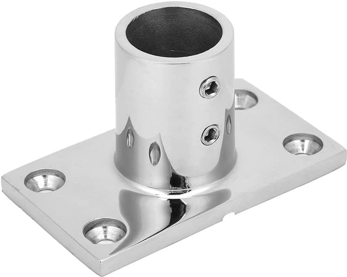 SnelShoppen - Boot Handgreep Bevestiging RVS 316 90 Graden Rechthoekig Marine Boot Fitting Buisklem Ronde Basis (25mm)