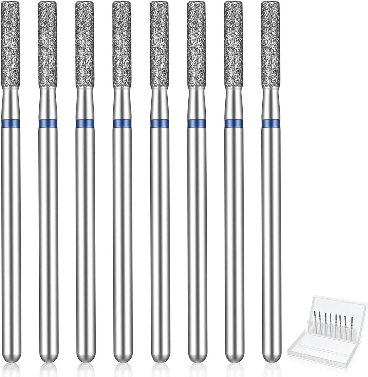 SnelShoppen - 8-delige Nagelriembit Set - Diamant Nagelfrees Bits voor Manicure en Nagelverzorging - Hoogwaardig Metaal - Voor het Verwijderen van Nag