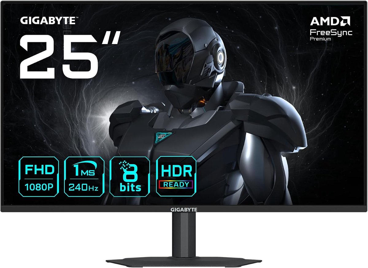 SnelShoppen - Gaming Monitor 25 inch FHD - 1920 x 1080, 240Hz, 1ms Reactietijd, 300CD/m² Helderheid, Display HDR 10, HDMI 2.0, DisplayPort 1.4