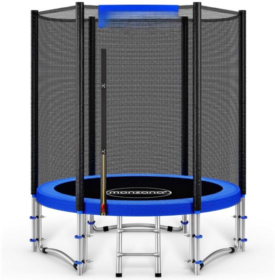 NIVA® Trampoline - Mini Trampoline - Fitness Trampoline - Blauw - 183cm x 183cm x 210cm