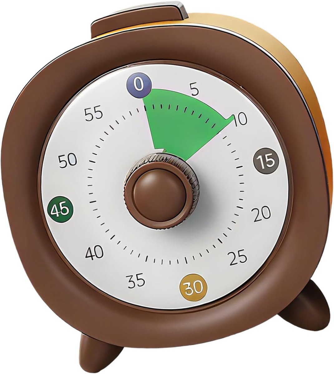 Bobypet - Visual Timer 60 Minuten - Stille Kookwekker & Studietimer voor Kinderen en Volwassenen - Countdown Timer voor Klaslokaal, Keuken en Kantoor - Schermvrij Tijdsbeheer -Bruin