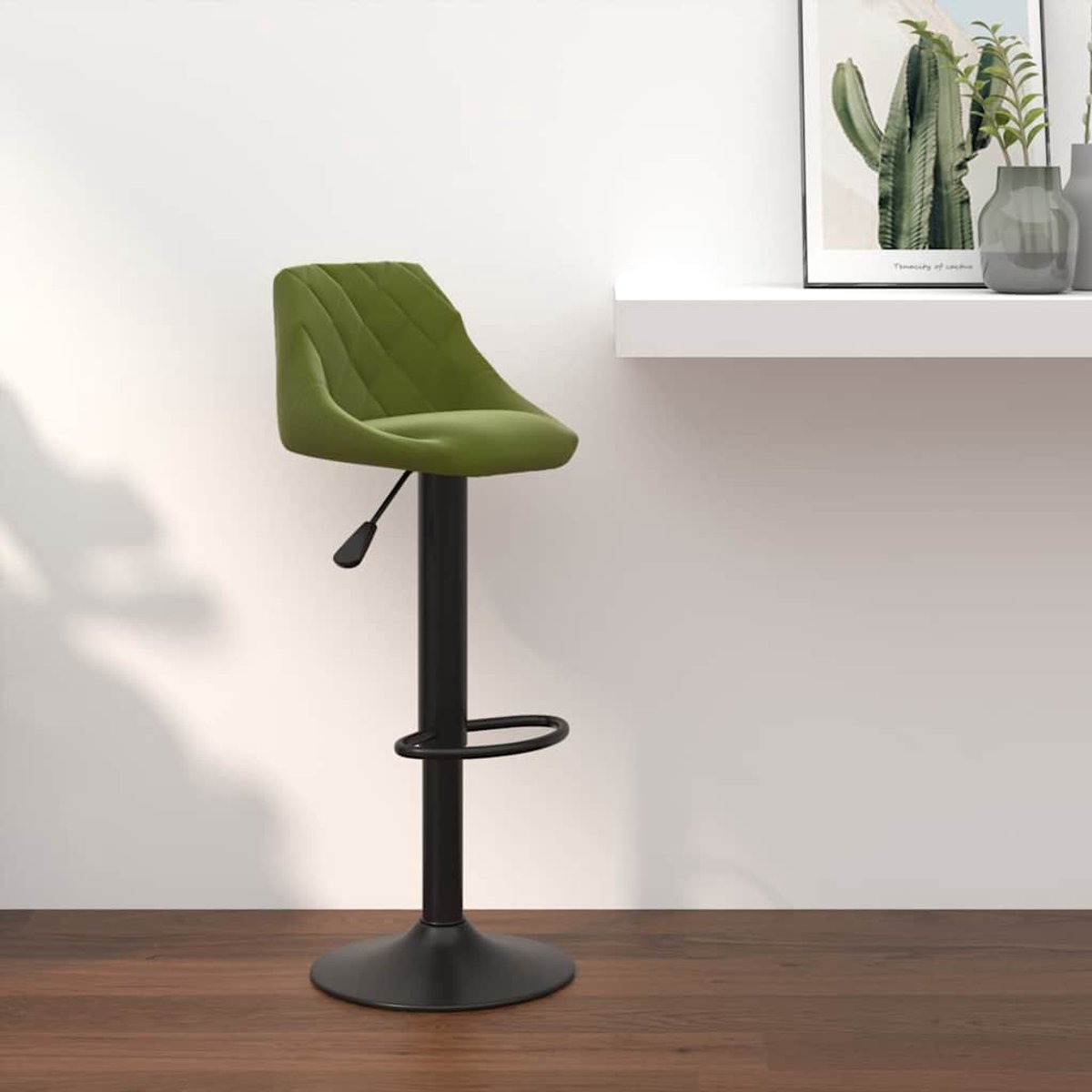 vidaXL - Barkruk - fluweel - lichtgroen