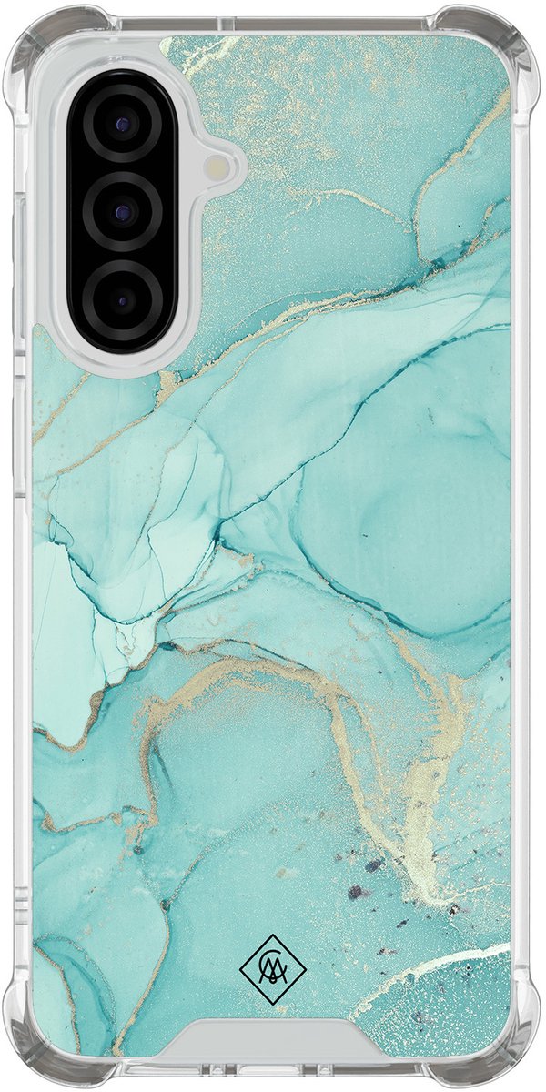 Casimoda® hoesje - Geschikt voor Samsung Galaxy A37 - Marmer mint groen - Shockproof case - Extra sterk - TPU/polycarbonaat - Mint, Transparant
