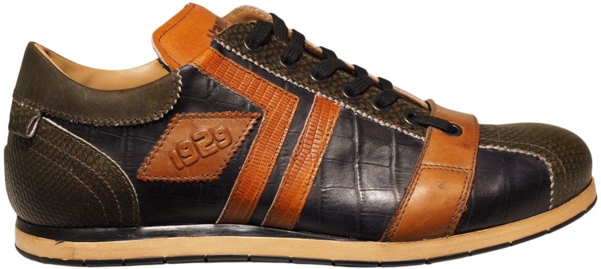 Kamo-Gutsu groene leren heren sneakers Tifo-030