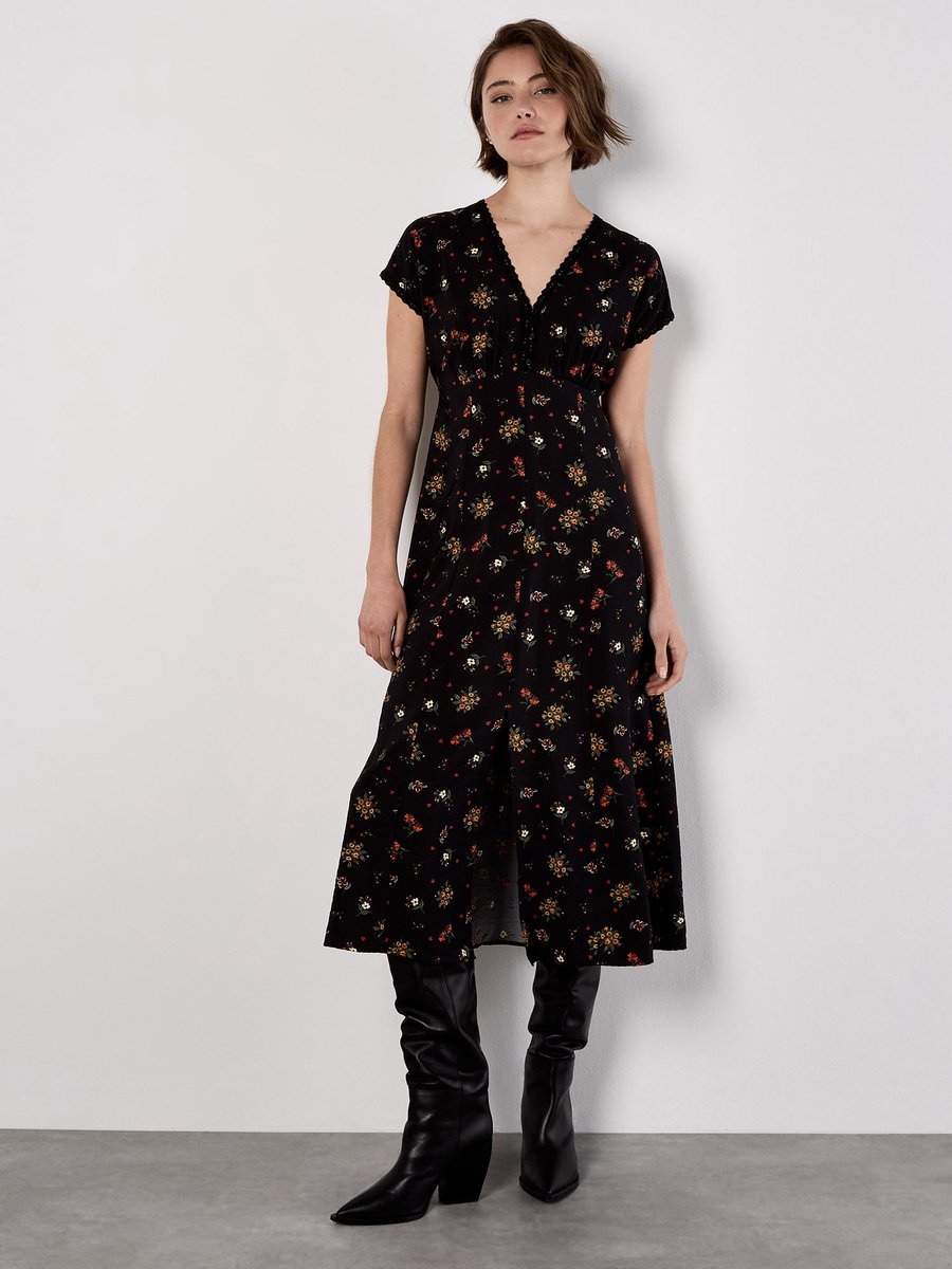 Floral Heart Midi Dress