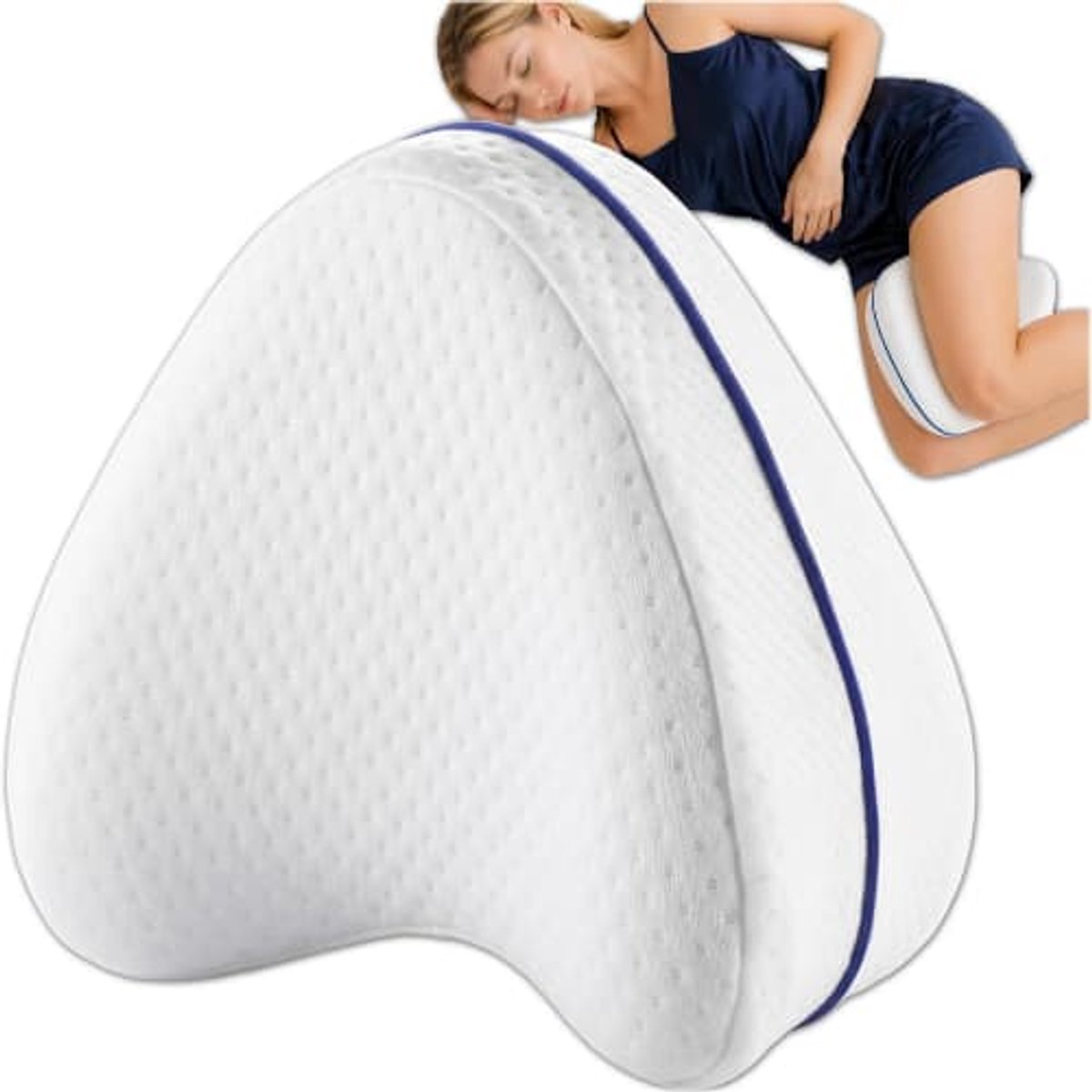 Ryoudavell - Orthopedisch Kniekussen Memory Foam - Beenkussen voor Zijslapers - Verlichting Rug, Heup & Ischias