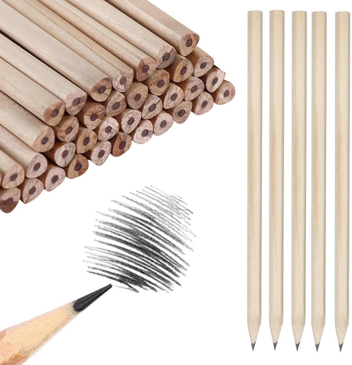 Solidchoice - 200 HB Potloden van Hout voor Kinderen en Studenten