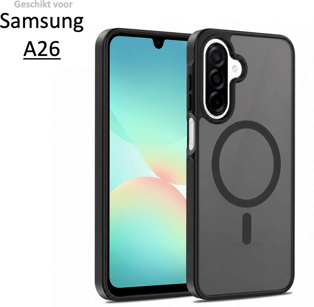 Brosendaal Hoesje - Geschikt voor Samsung Galaxy A26 – Mat Zwart – Telefoonhoesje – Ondersteunt Draadloos Opladen – Ultradun en maximale Valbescherming