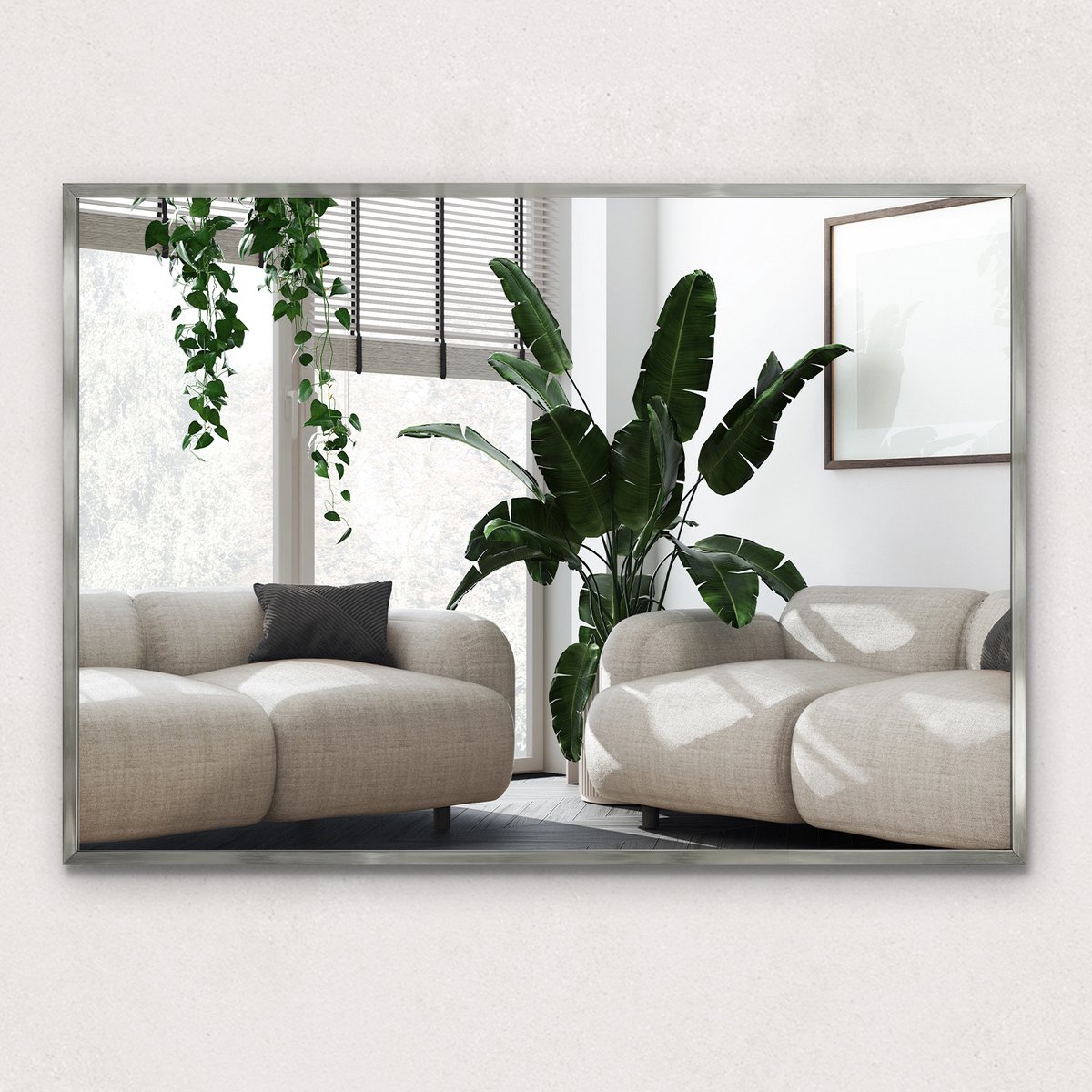 Wallfluent Grote Spiegel - Decoratieve Wandspiegel - Badkamerspiegel - Moderne Spiegel 100x70 cm