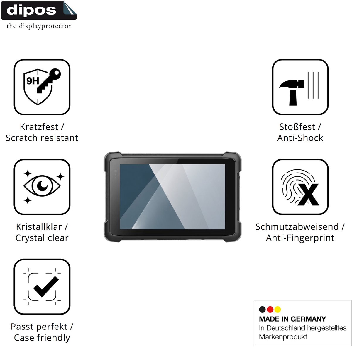 dipos – 2x Pantserfolie geschikt voor Emdoor EM-T11X | 9H Screenprotector