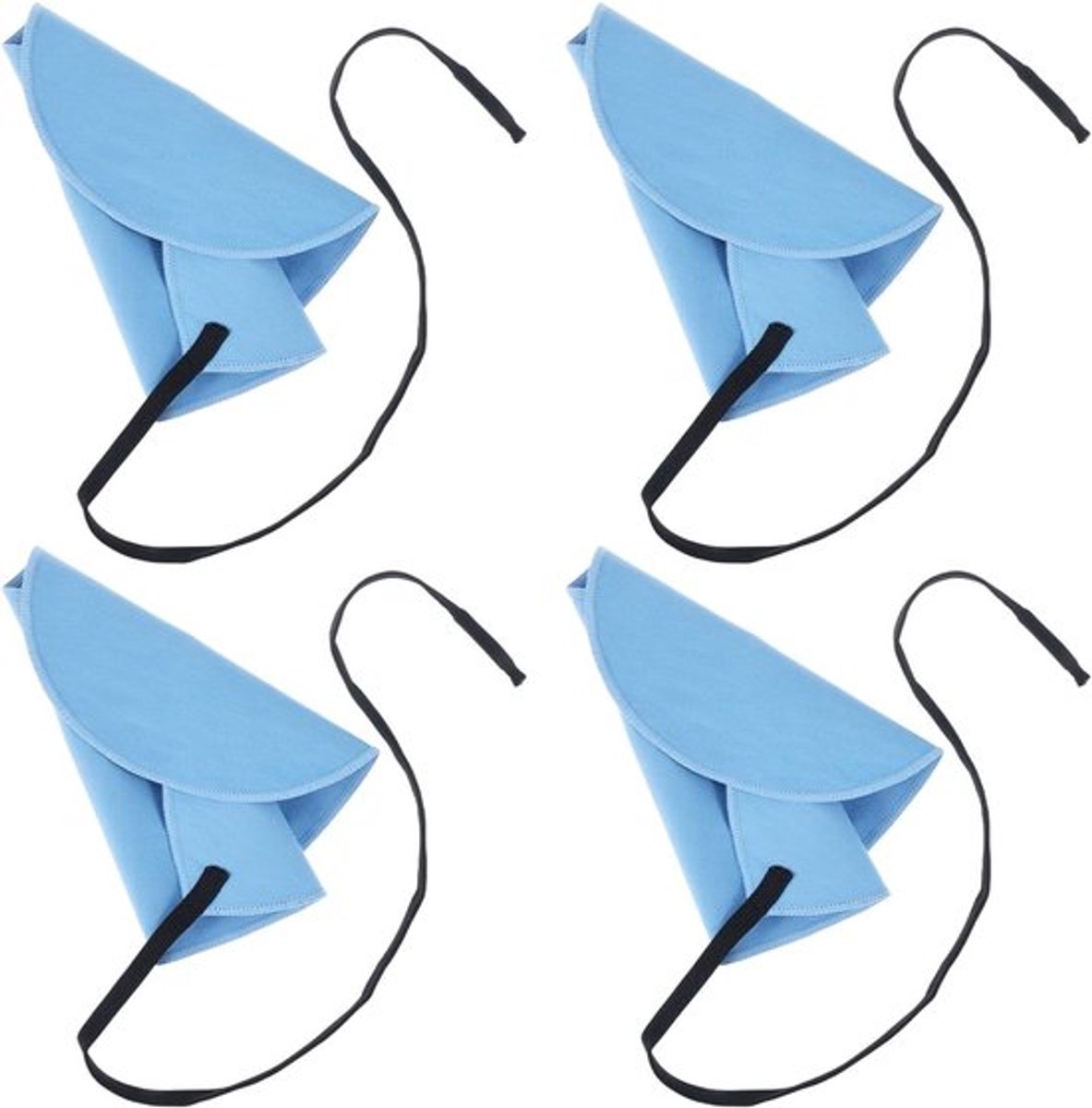 4-delige A-vormige reinigingsset voor blaasinstrumenten, inclusief poetsdoeken voor fluit, klarinet en saxofoon, ideaal voor piccolofluit en andere muziekinstrumenten (Blauw)