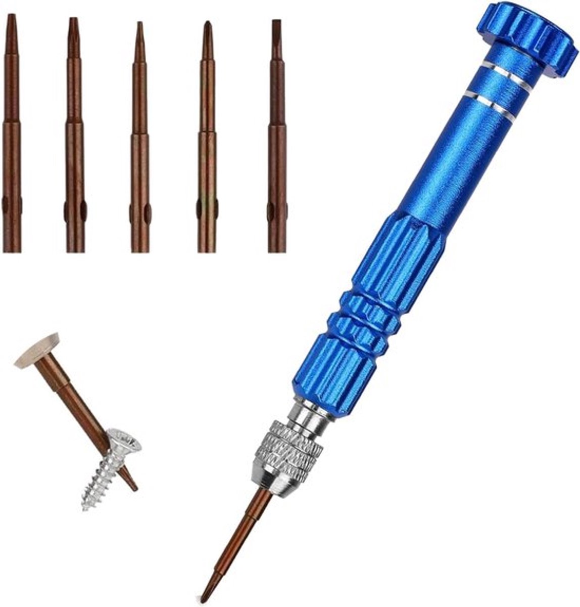 5-in-1 mini schroevendraaierset voor precisiewerk, multifunctionele schroevendraaiers, ideaal voor brillen en kleine apparaten
