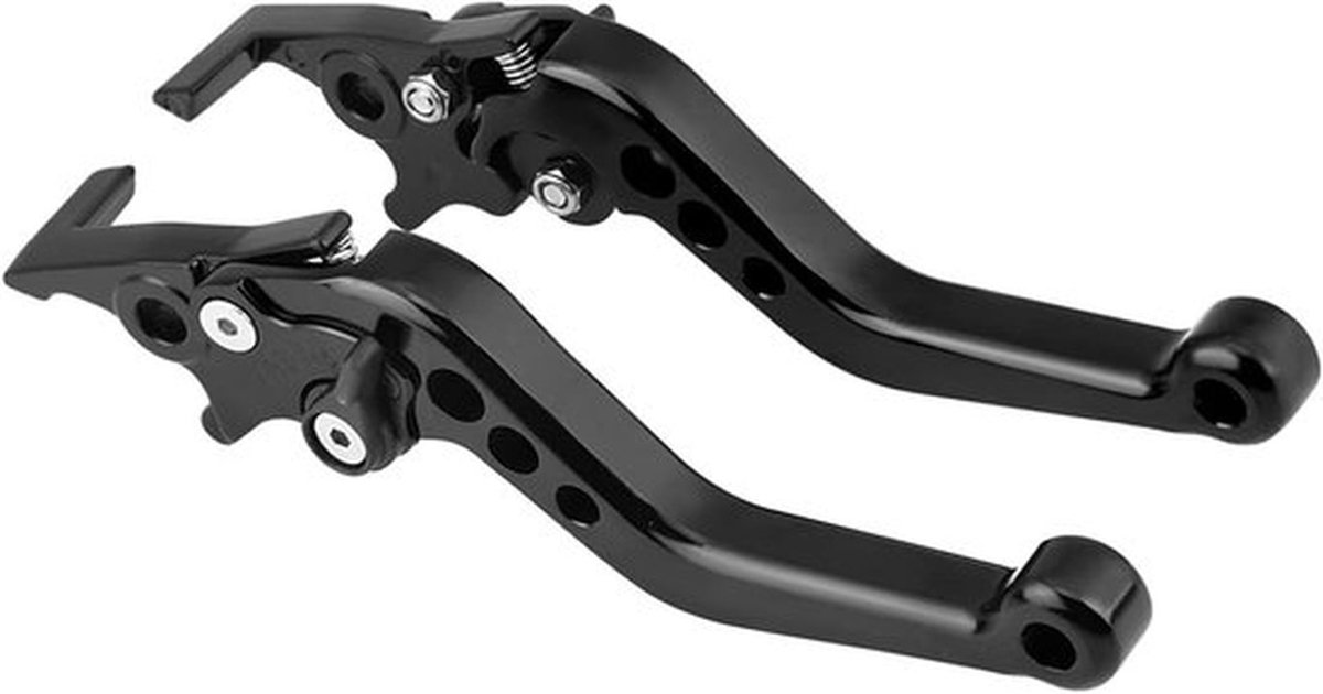 CNC Aluminium Remhendel Set voor Motor en Scooter - Universele Dubbele Schijfrem Upgrade (Zwart)