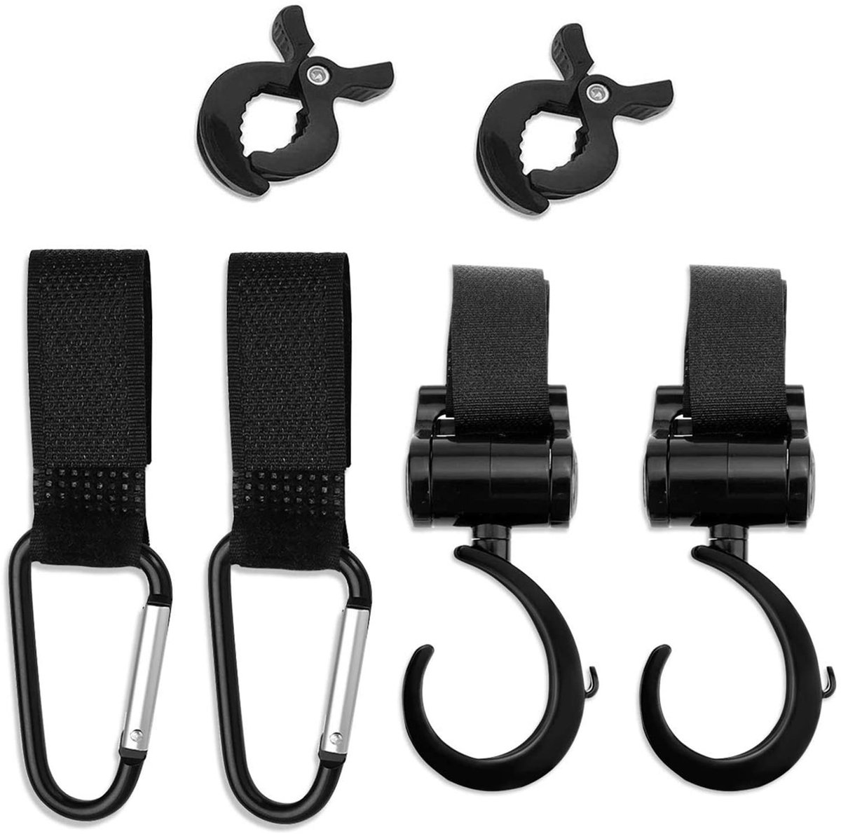 Solidchoice - Stroller Hooks Set voor Winkel- en Luiertassen (6 Stuks)