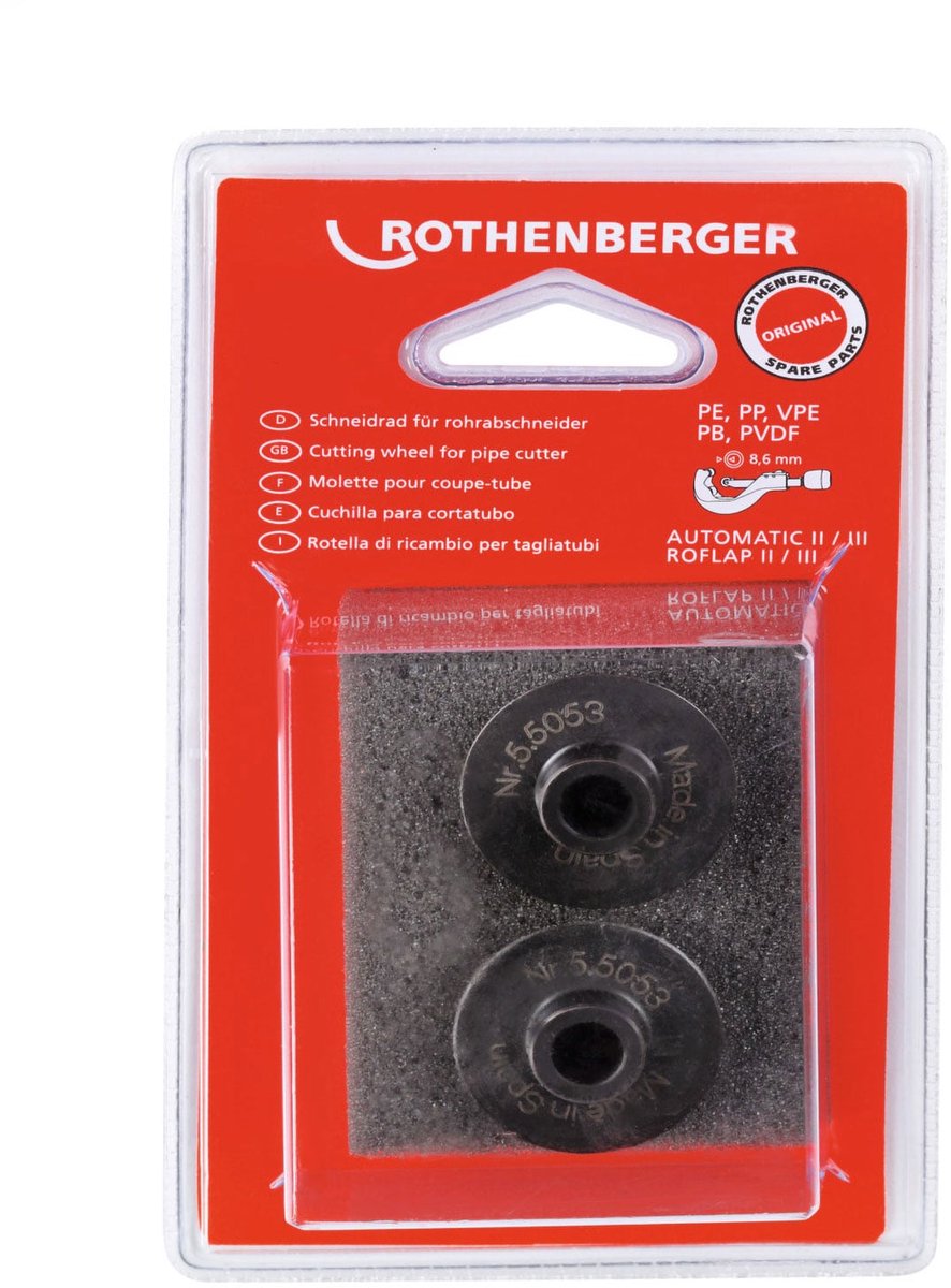 ROTHENBERGER Snijwiel voor buissnijder autom., Gr.2/3, 2 stuks - 055053D