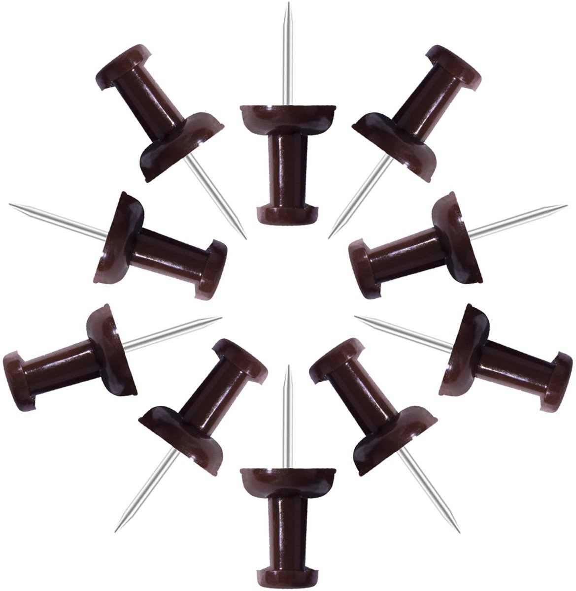 Solidchoice - 120 Stuks Chocolade Kleur Push Pins voor Bulletin Boards