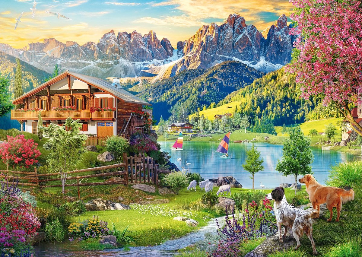 Solidchoice - Puzzel 1000 Stukjes Recreatie in de Dolomieten