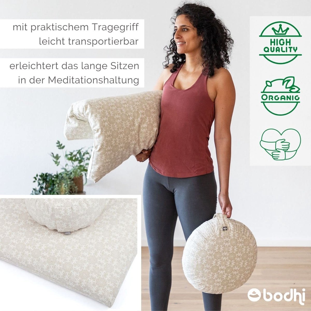 Solidchoice - Meditatieset met Kussen en Mat van Biologische Speltvulling