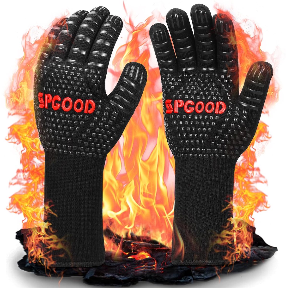 Grillhandschoenen - Hittebestendig - Tot 800 graden - Antislip - Voor Koken en Grillen