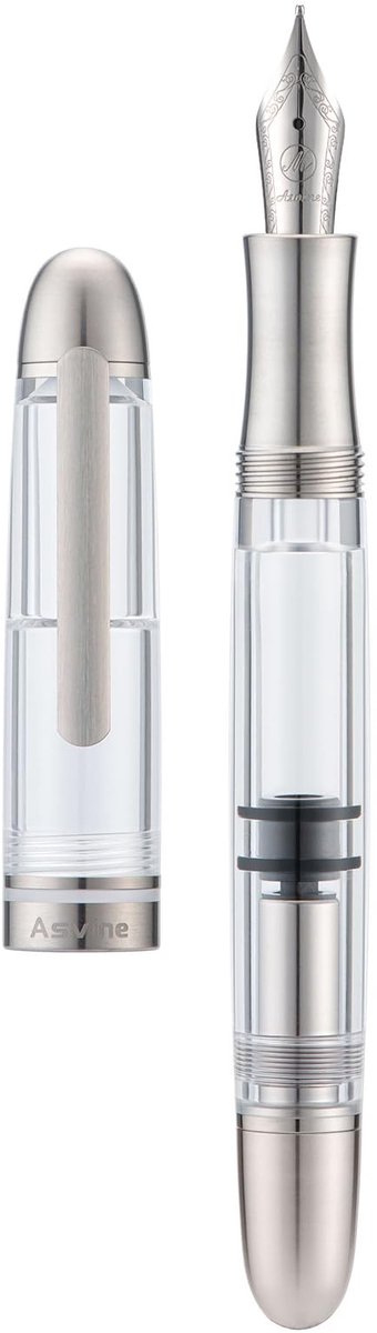 Solidchoice - P36 Titanium Vulpen met Fijne Penpunt en Transparante Behuizing