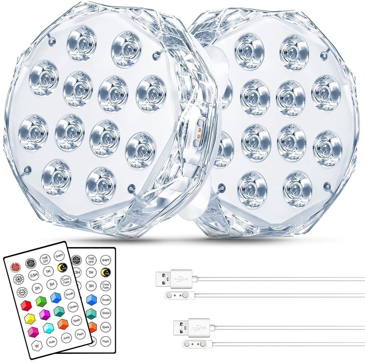 Solidchoice - Oplaadbare Onderwaterverlichting LED met Afstandsbediening - IP68 Waterdichte Zwembadverlichting