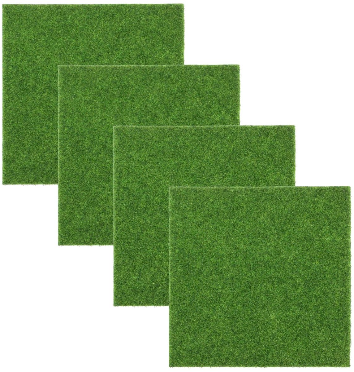 Solidchoice - 4 Stuks Levensecht Kunstgras voor Miniatuur Ornamenten