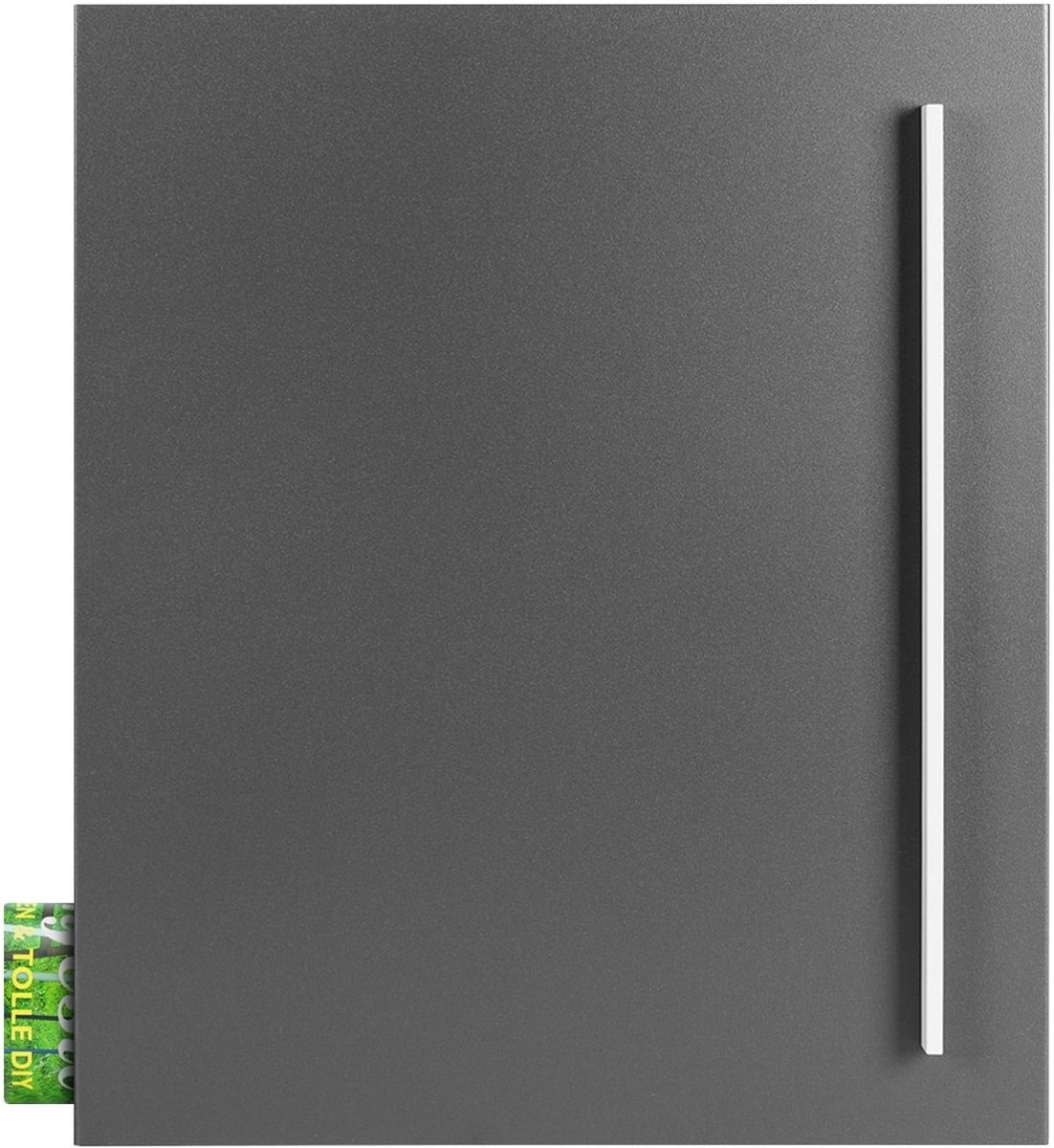 Solidchoice - Wandbrievenbus met Krantenvak in Grijs Aluminium