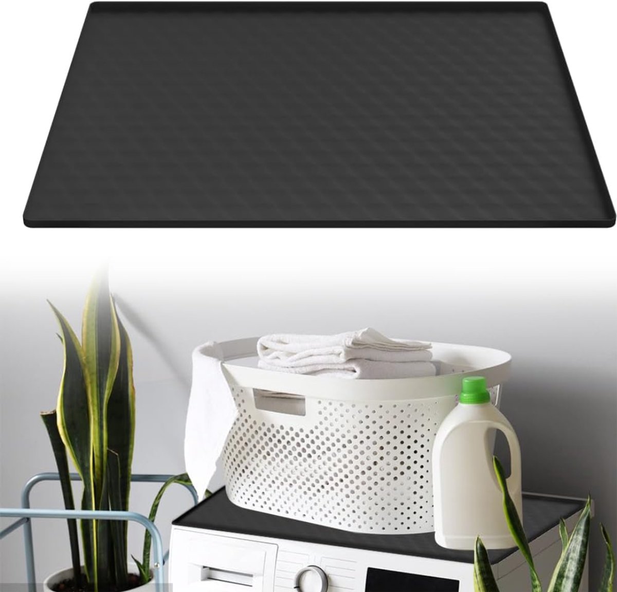 Lìon® Lekbak Wasmachine - Lekbak - Lekbak Wasmachine Universeel - Zwart - ‎60cm x 60cm x 2cm