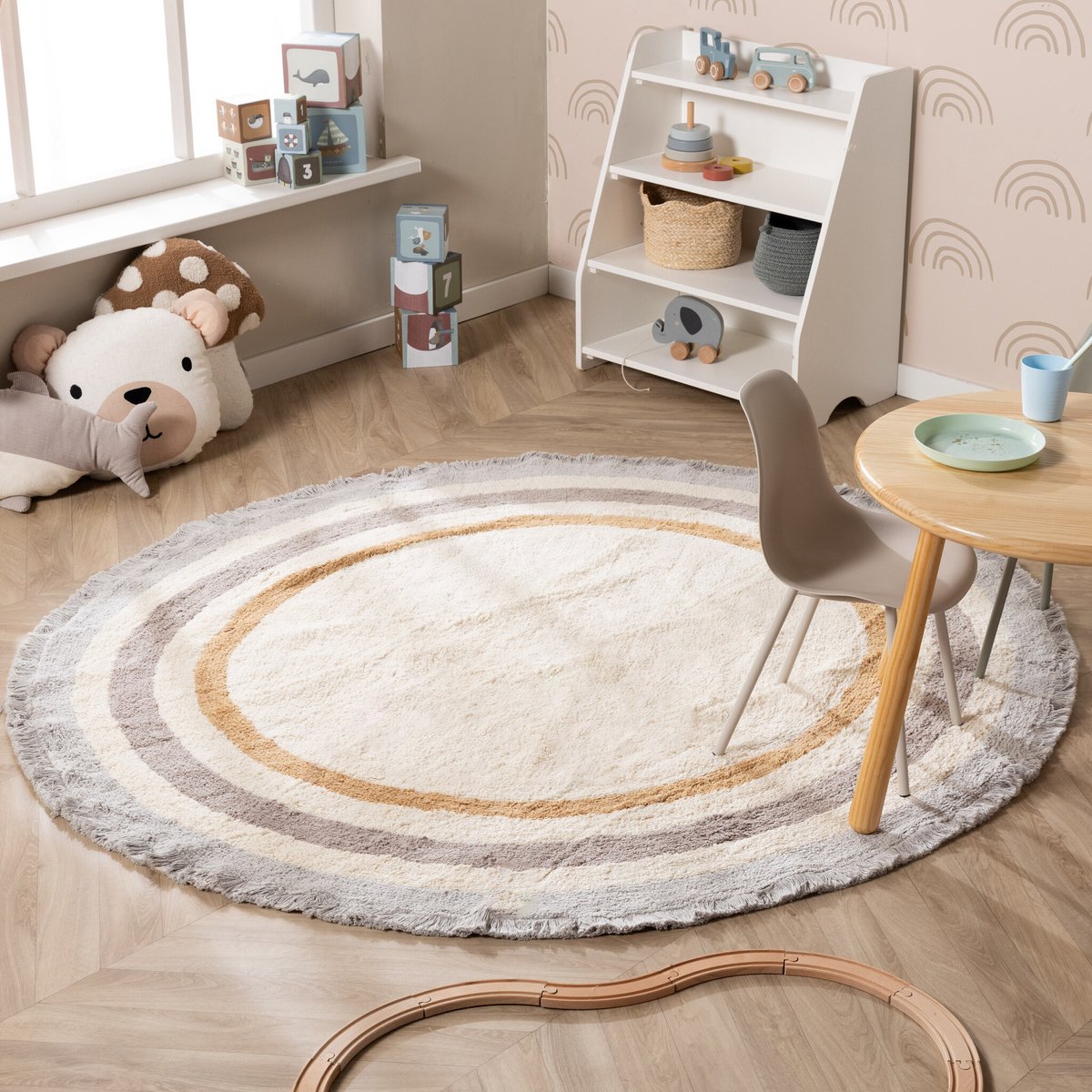 Little Olly Rond wasbaar kinderkleed - Milo Grijs - Ø 160cm