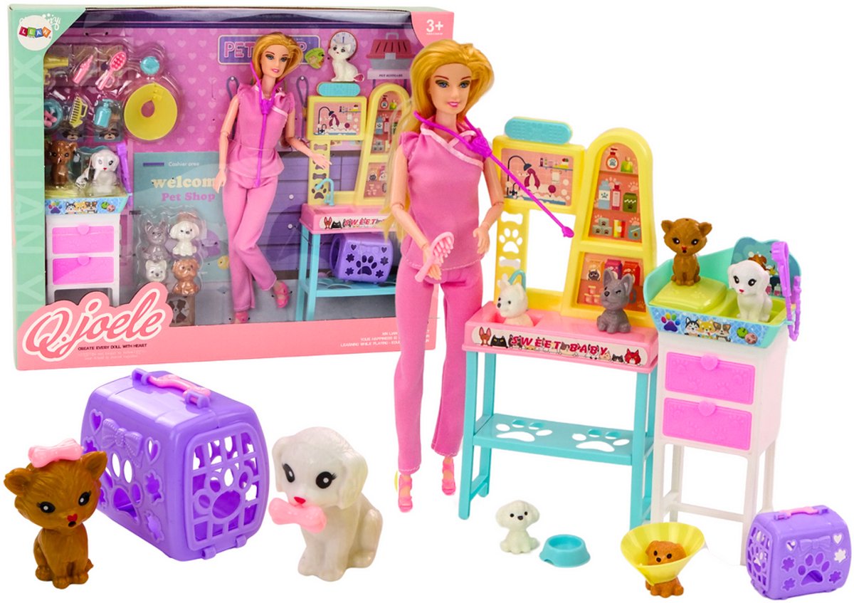 Dierenarts Poppenset Behandelingsmeubilair Accessoires Huisdieren