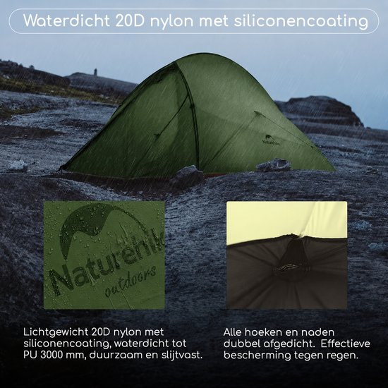 Naturehike Cloud Up 1 PRO - 1 persoons tent - Ultra Lichtgewicht tent - Incl. grondzeil - 20D 3000MM - Outdoor - Waterdicht - Kampeertent - Trekkerstent - Koepeltent van Naturehike — afbeelding 3