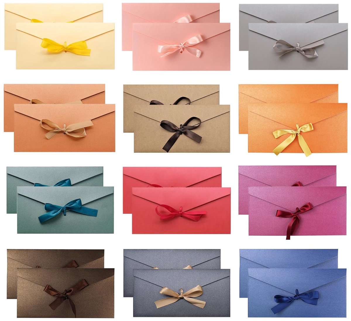 Solidchoice - Set van 24 Grote Decoratieve Enveloppen - Bruiloft en Feest