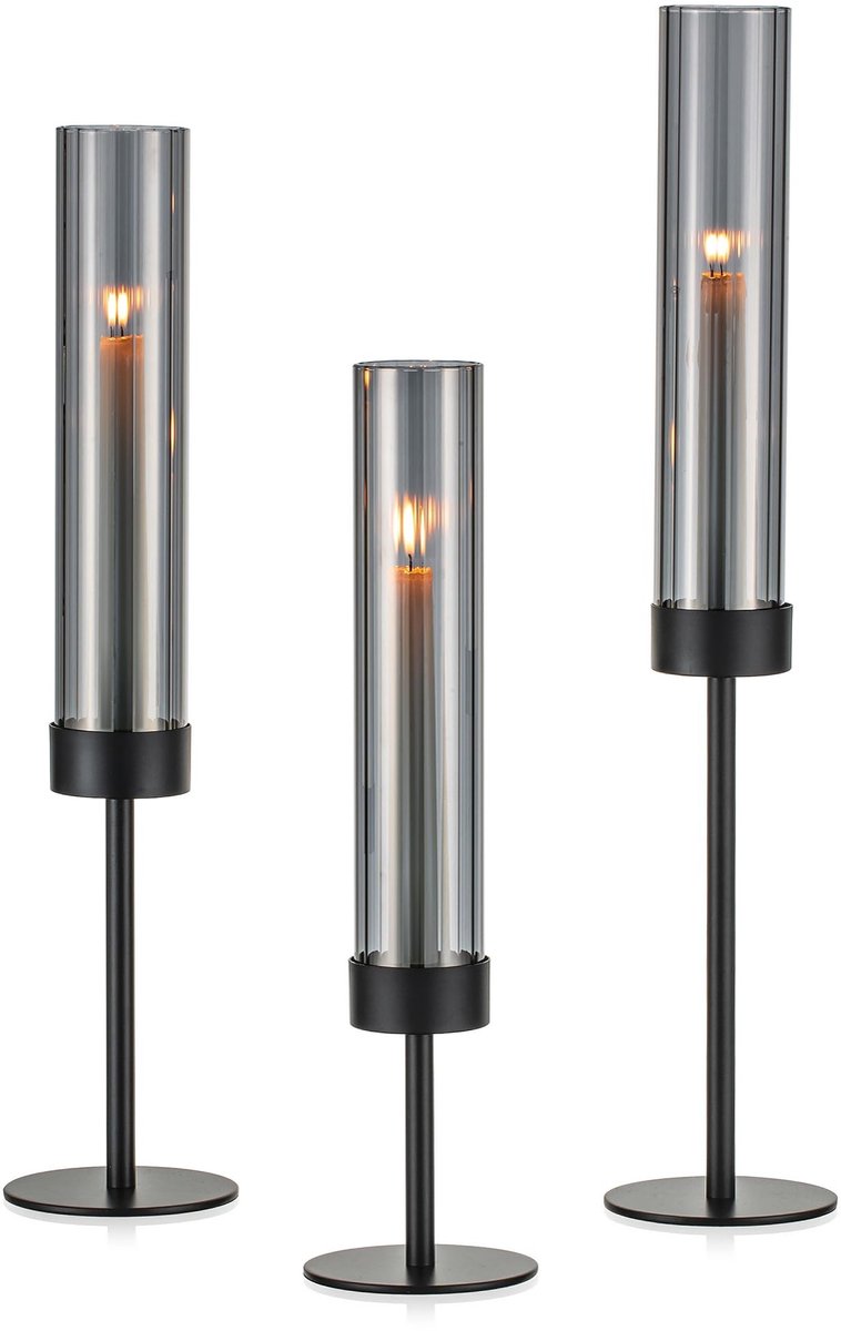 Solidchoice - Kaarsenstandaard - Set van 6 metalen kaarsenhouders voor vintage decoratie