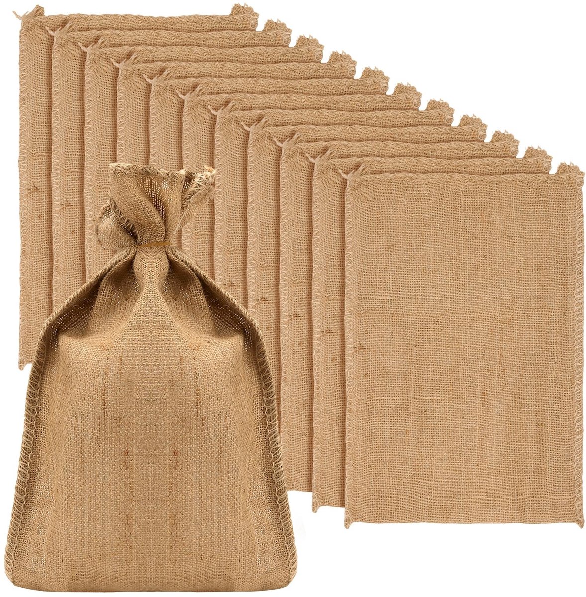 Solidchoice - 12 Pack Grote Jute Zak - Bruin 30 x 50 cm