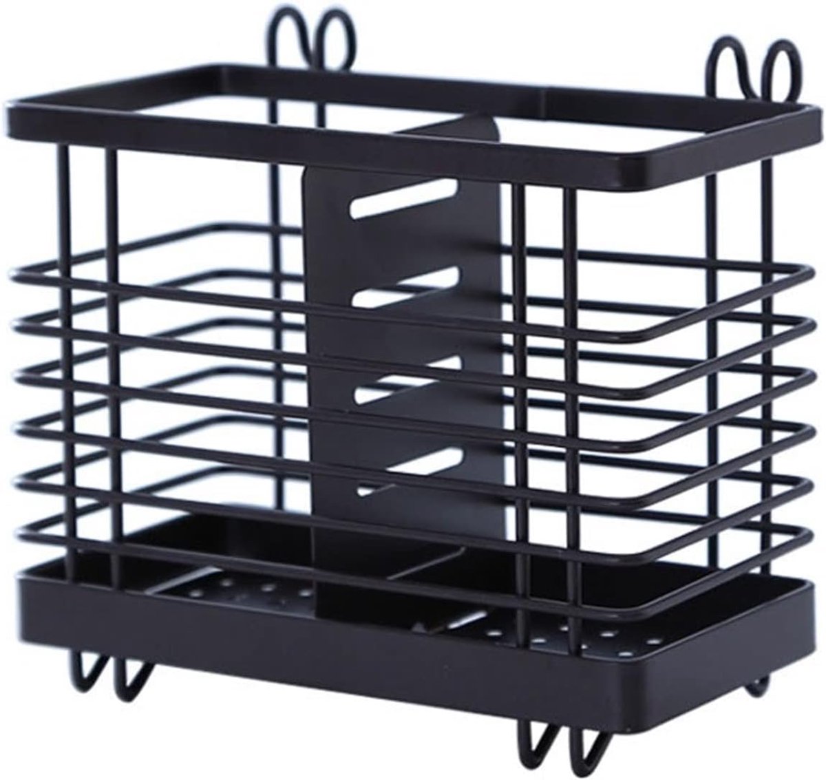 Afdruiprek - Afwasrek - Bestekbak - 1 stuk - afdruiprek flessen - eetstokjes houder - afdruprek - bestekzakjes - Droogrek voor Afwas - Zwart - 16*8*14.3cm