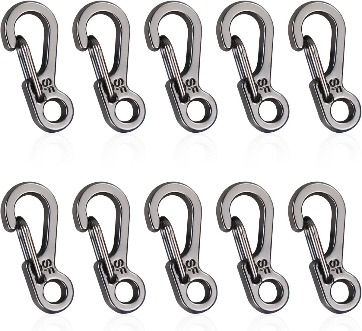 LAMXD 1.3" Aluminum Carabiner Clip, Mini Carabiner Set, Spring Snap Keychain Hook for Camping Travel Hiking Keychains - ShopVlot