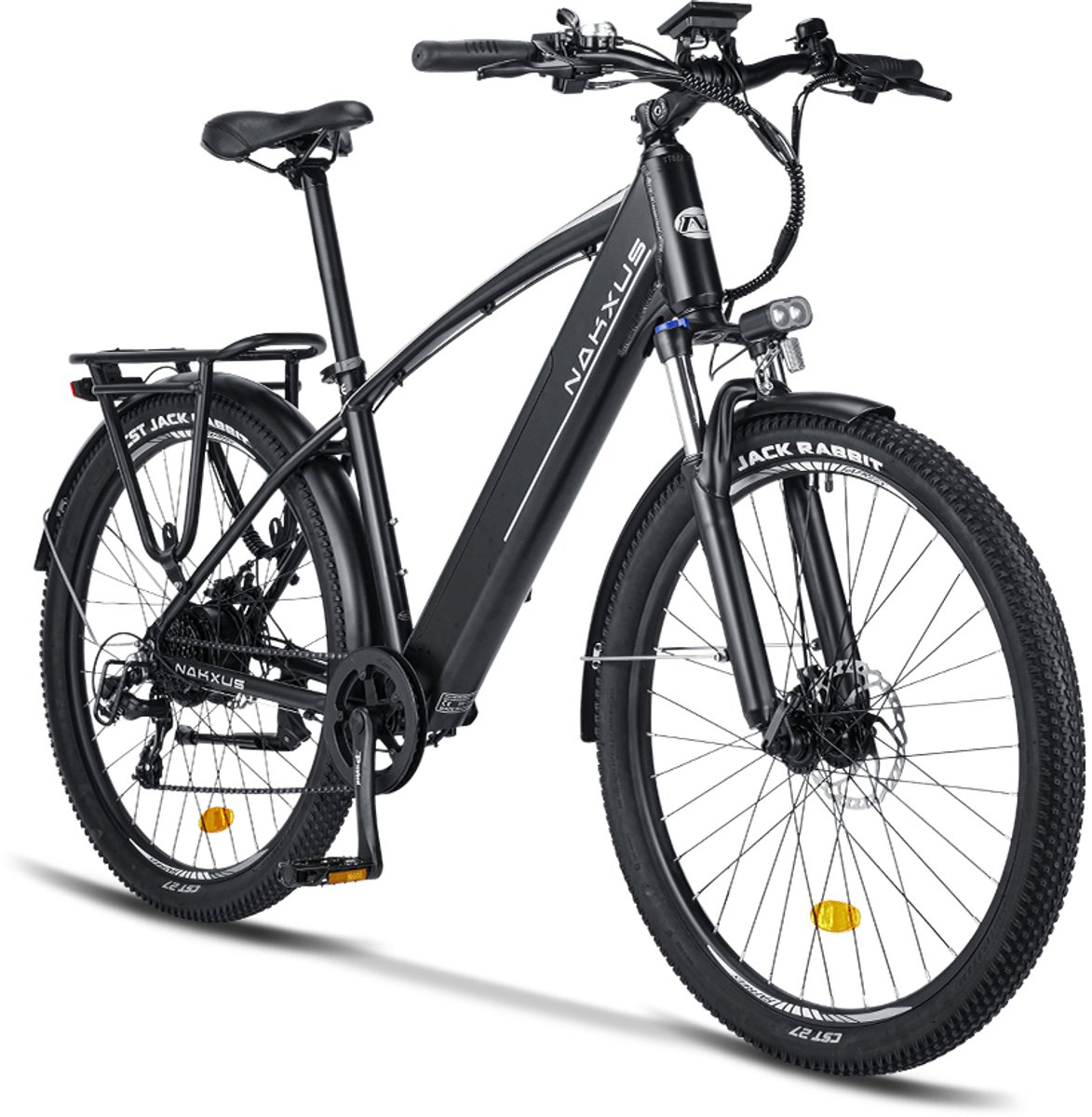 Vankel Elektrische Fiets Hoge Instap - 27,5 inch - 36V 450Wh - CST Banden - Shimano 7V - LCD App Display - Grijs