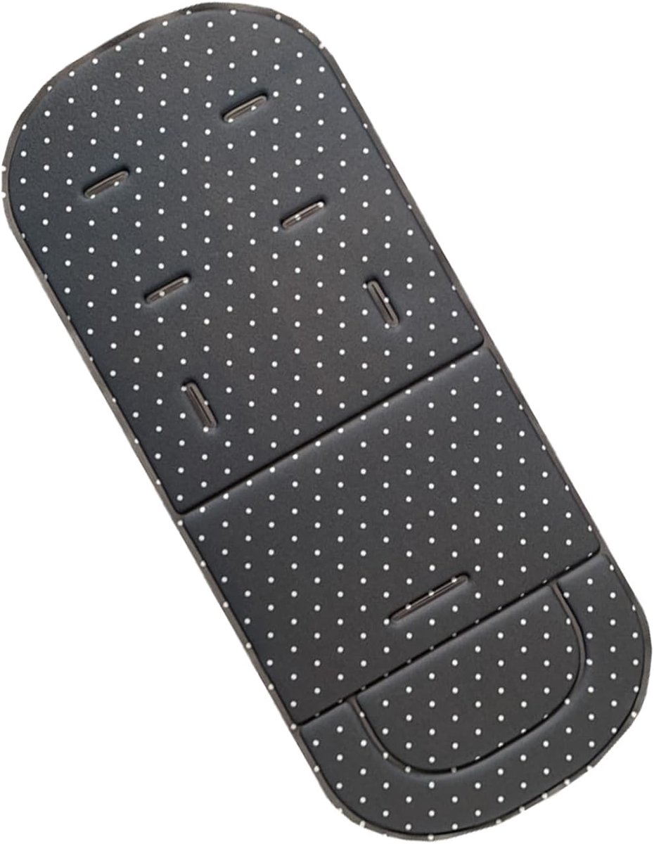 Zwart wit stippen kinderwagen inlegkussen 34*80cm, universeel gewatteerd buggy zitmatje met meerdere gordelgaten, zacht ademend wasbaar baby stoelkussen all-season