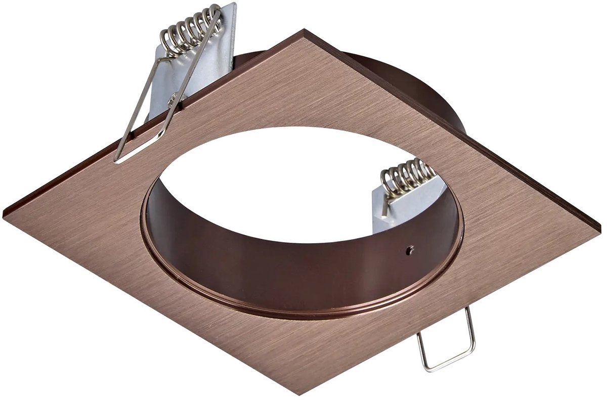 Zoom opbouwspot vierkant in brons, aluminium, één GU10-fitting, lichtbron niet inbegrepen