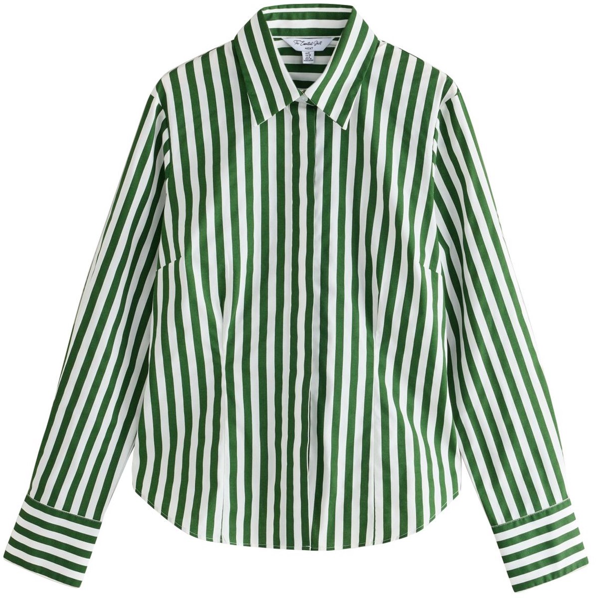 Next - Dames - Basic getailleerd stretch overhemd met lange mouwen - Groen